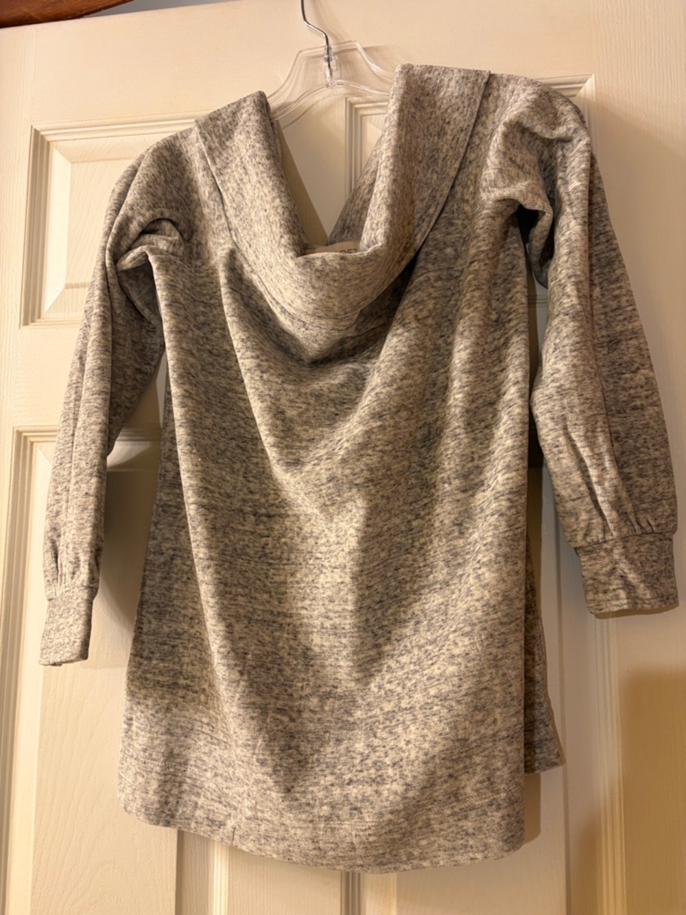 LOFT Heathered Gray Off-the-Shoulder Long Sleeve Sweater